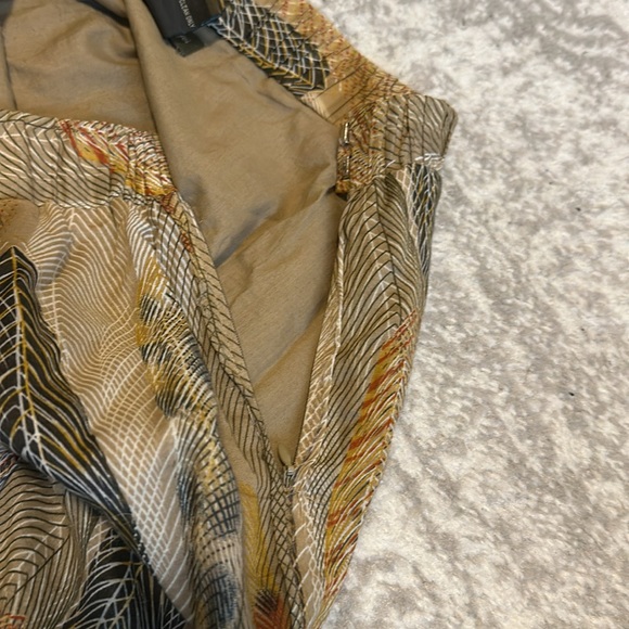 Anthropologie Fei 100% Cotton Feather Print Circle Skirt With Ribbon Trim Sz 6 - Picture 5 of 7